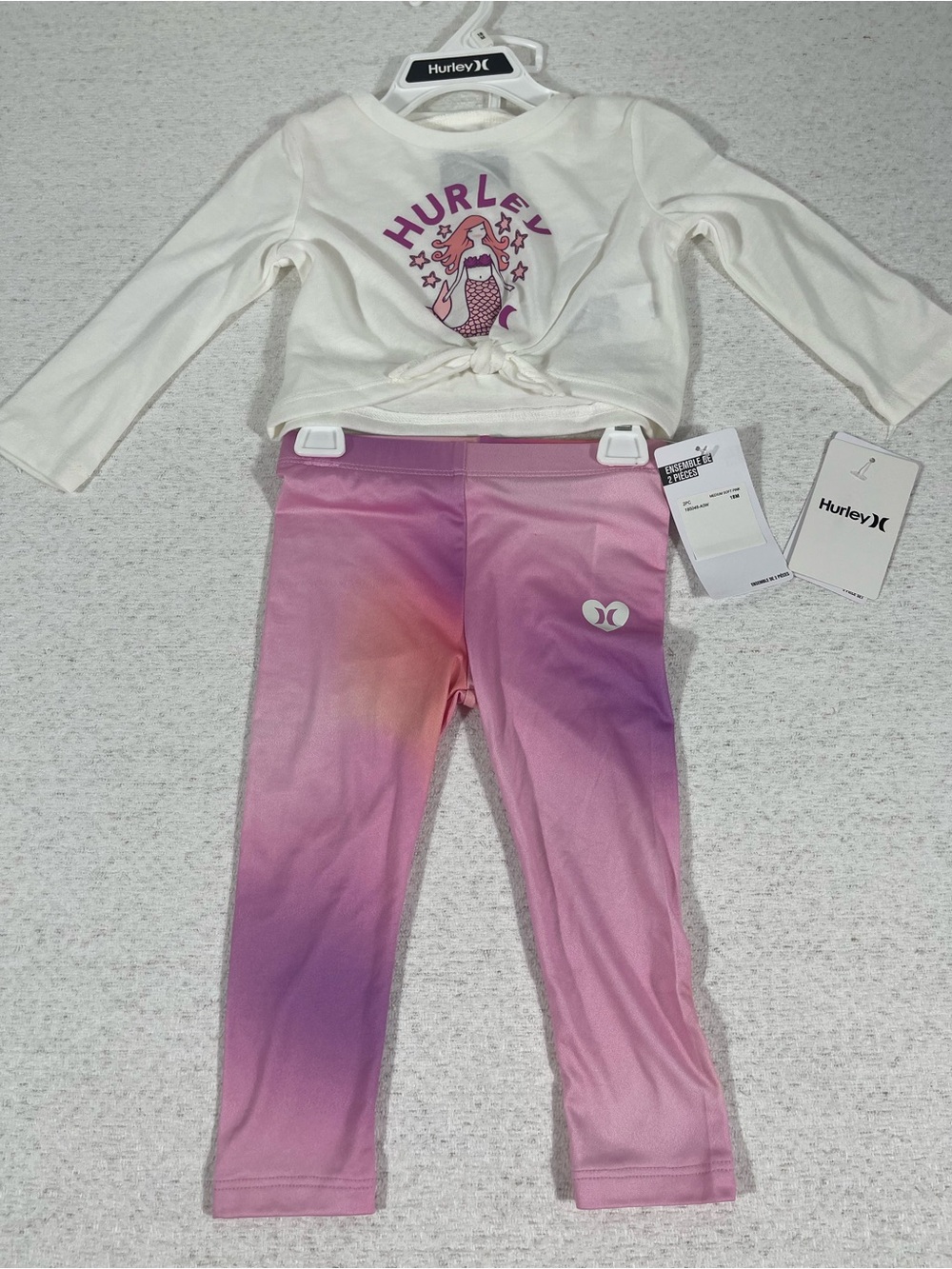 NEW Hurley(18M) Girl Long Sleeve Mermaid Soft Tee & Legging Set SKU#0448